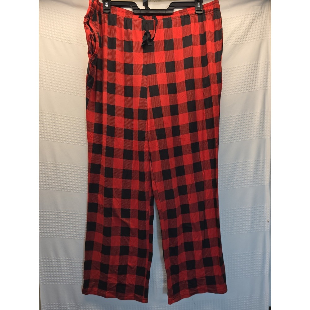 Cuddl Duds Pajama Pants Womens Size XXL Checker Drawstring Pockets Soft